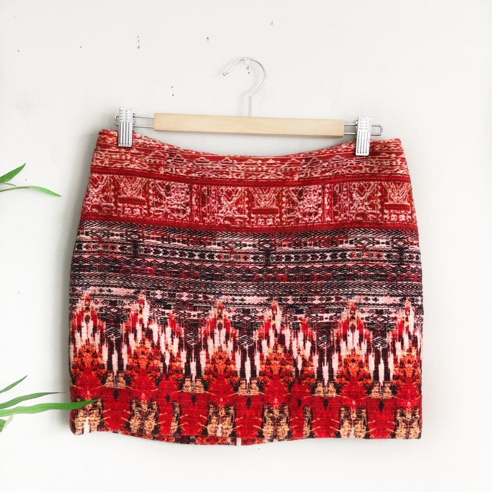 H&M Fair Isle Mini Skirt in Red